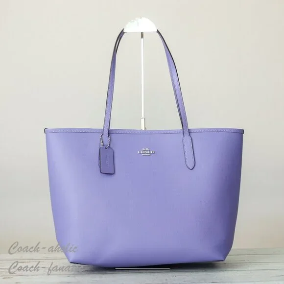 Leather Tote Light Purple Coach Bag RARE Vintage Light Purple